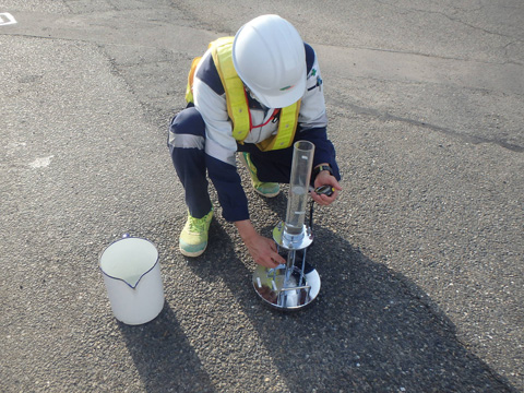 現場透水量の測定