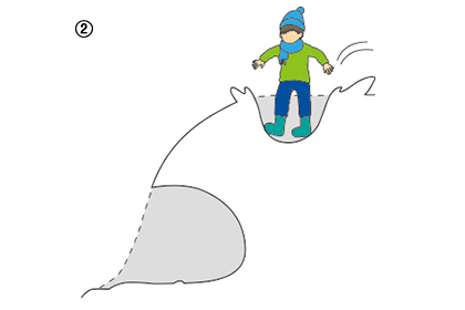 雪のトンネル滑り台の作り方2